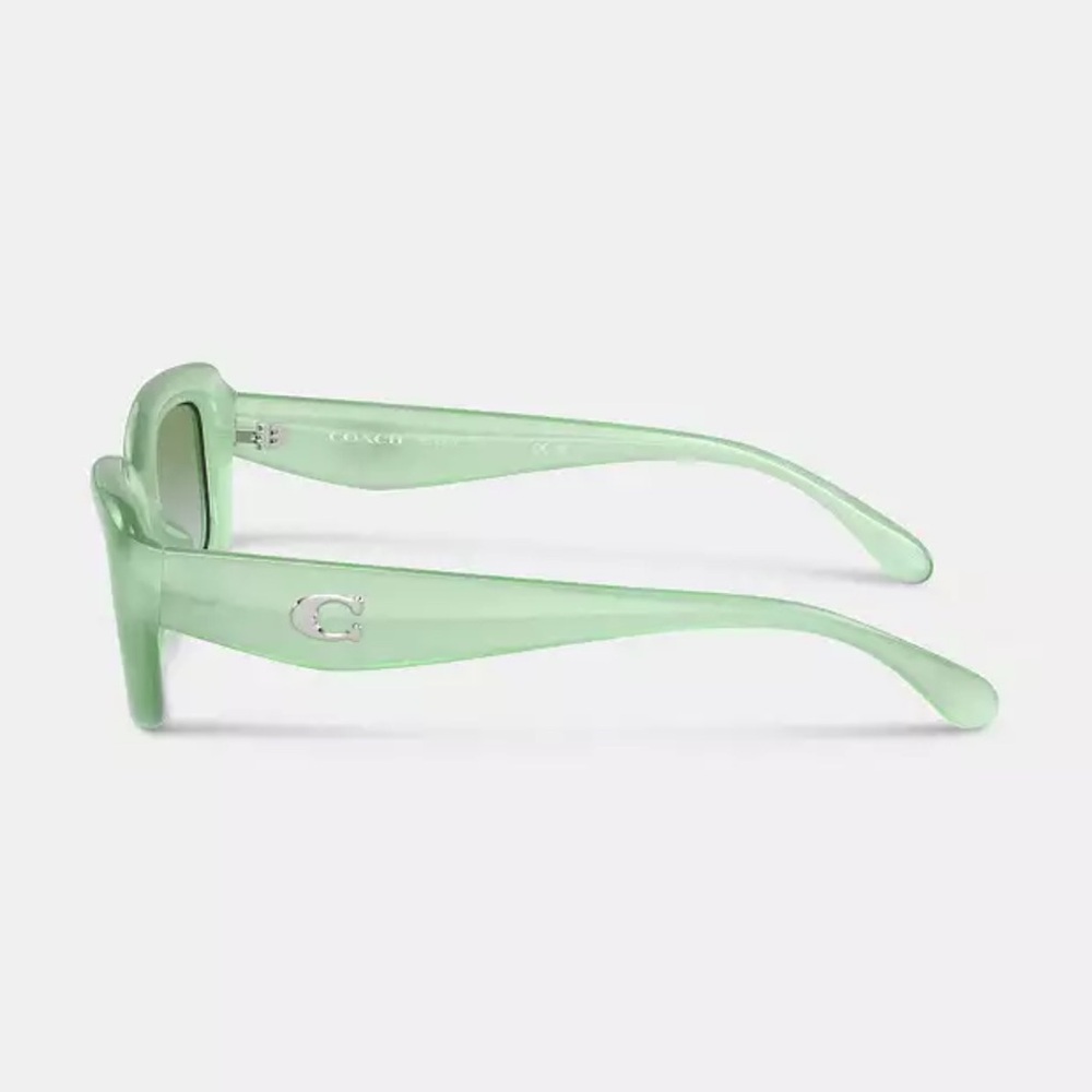 Coach Pillow Tabby Narrow Rectangle Sunglasses in Mint - Picture 3 of 7